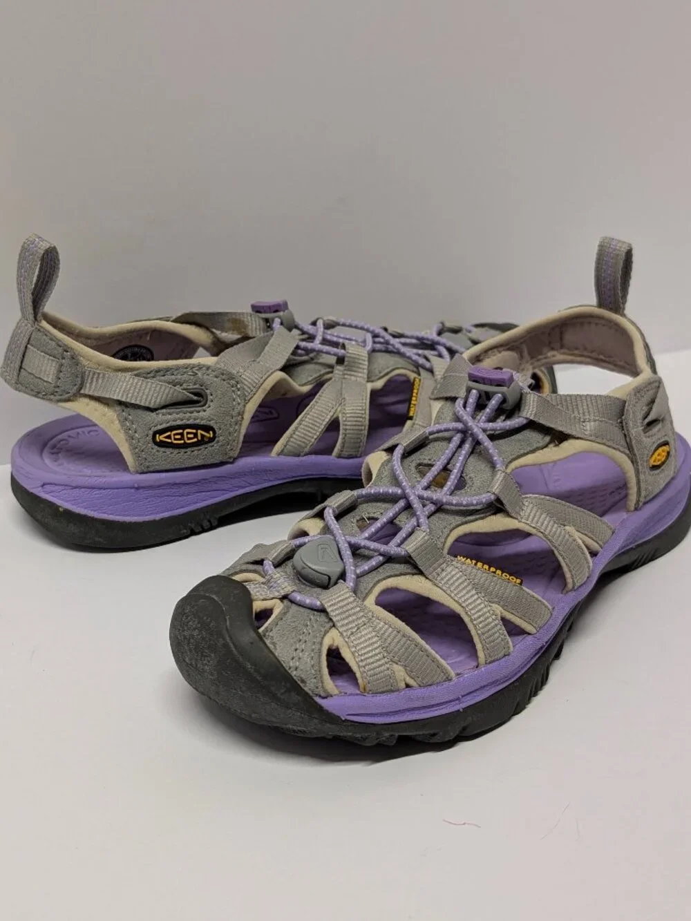 KEEN Whisper Sandal in Light Grey & Orchid